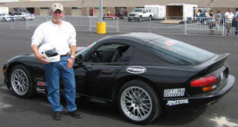 Amsoil Synthetic Oil Dealer Kent Whiteman with Amsoil Sponsored Dodge Viper at Miller Motorsports Park, Utah