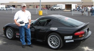 Amsoil Synthetic Oil Dealer Kent Whiteman with Amsoil Sponsored Dodge Viper at Miller Motorsports Park, Utah